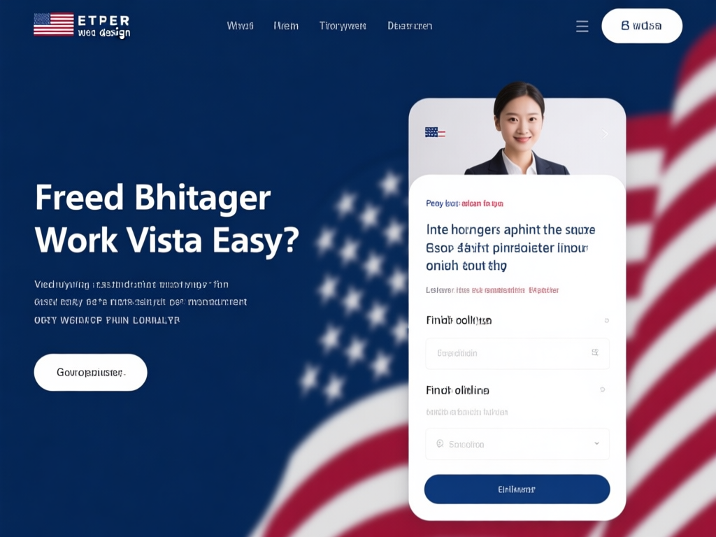 美国工作签证概念图