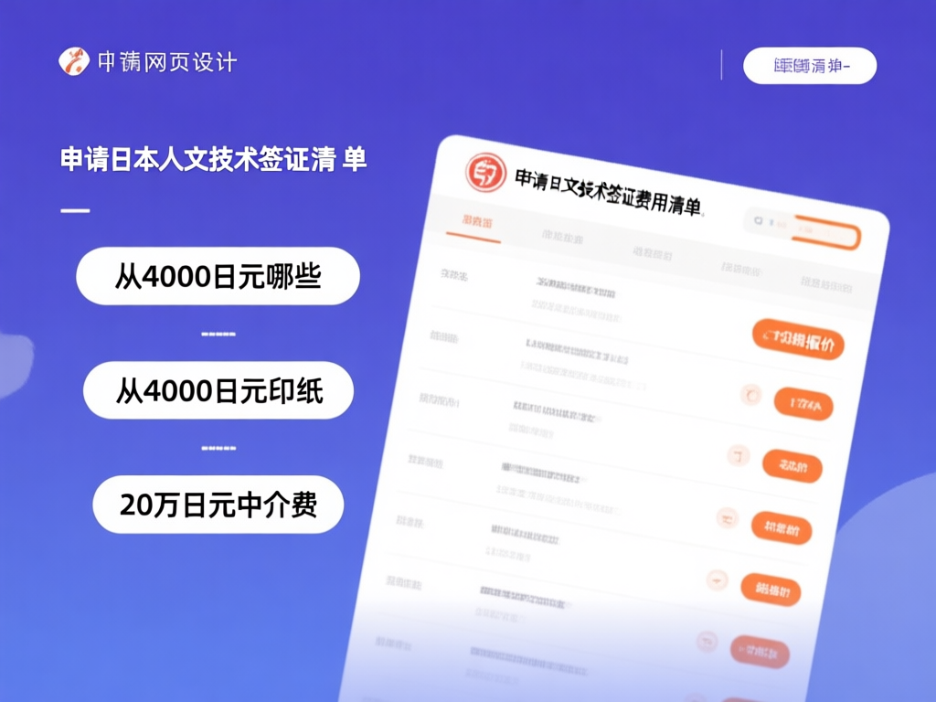 日本人文技术签证费用结构图
