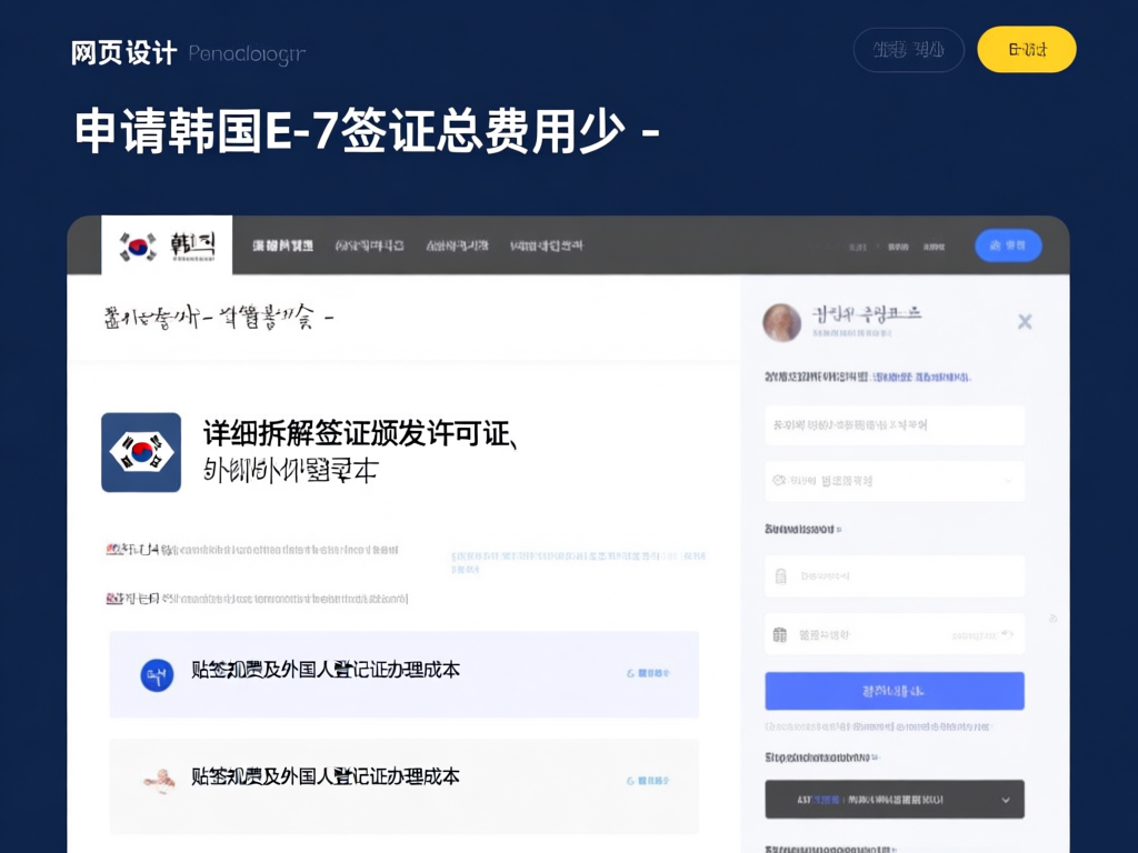 韩国E-7签证费用明细图表