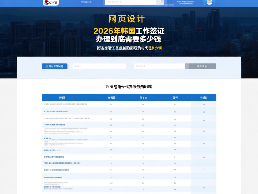 韩国工作签证费用图表